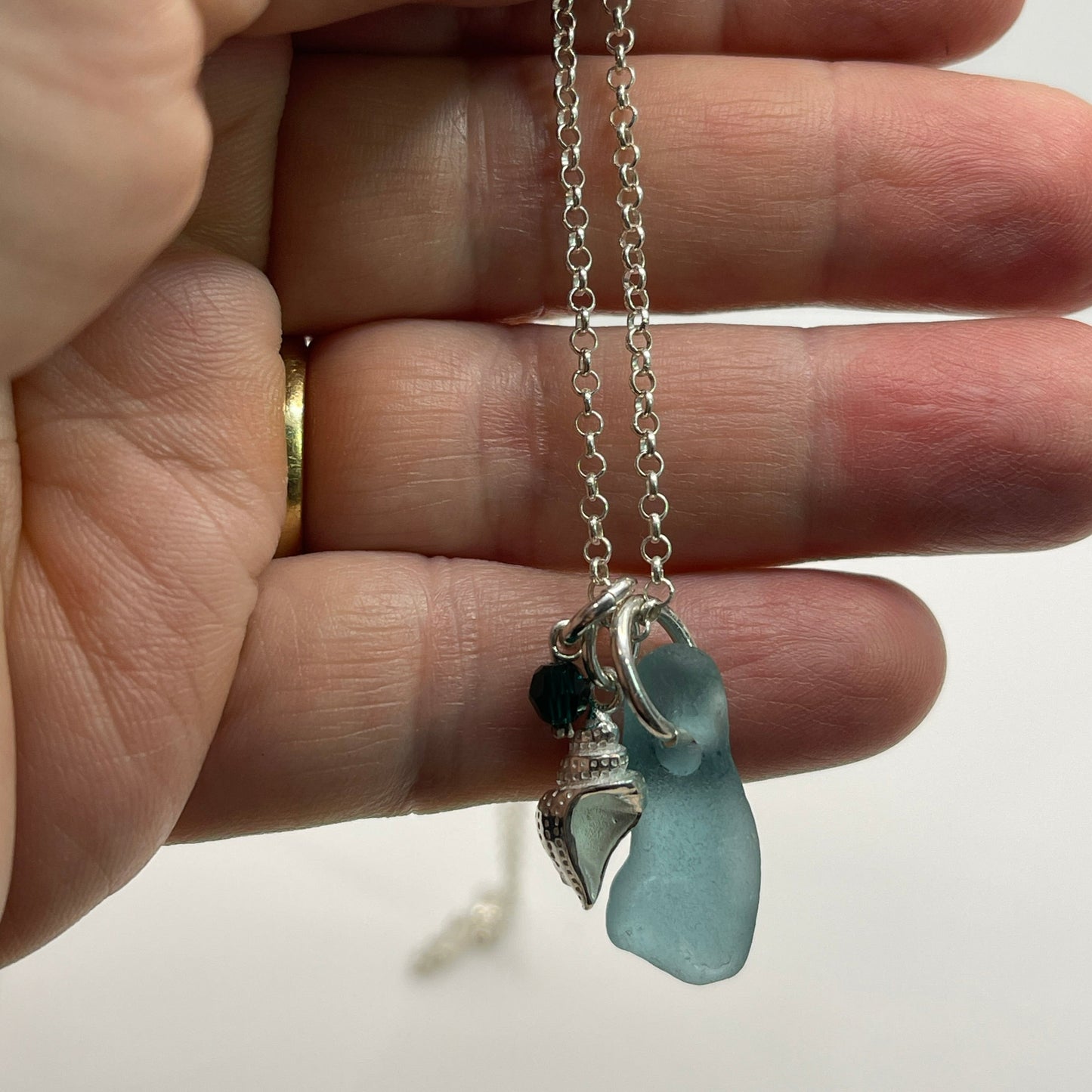 Seaglass & charms necklace