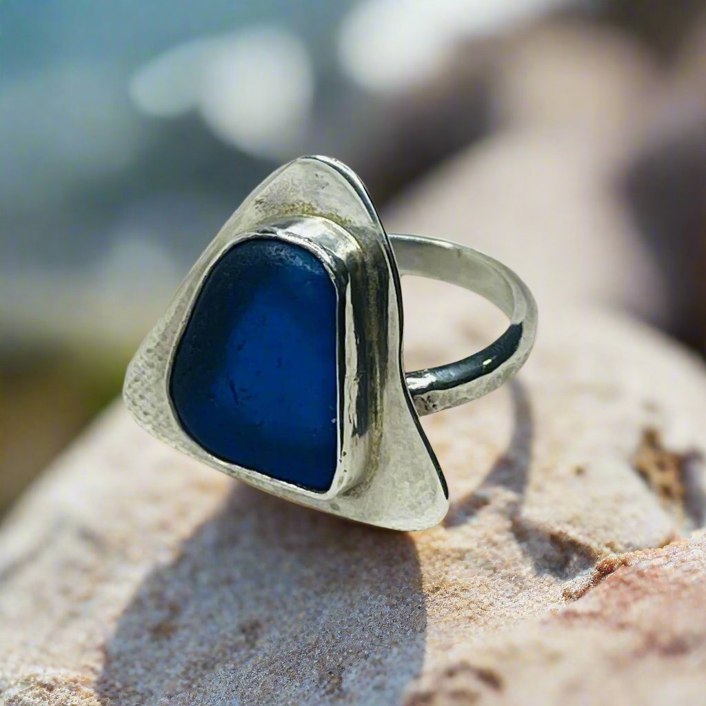 Sea Glass Ring | outlet Purple Sea Glass Ring | Sea Glass Jewelry