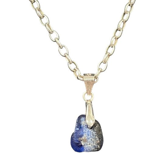 Blue Bonfire seaglass necklace