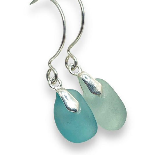Light & Frosted Seaglass Earrings