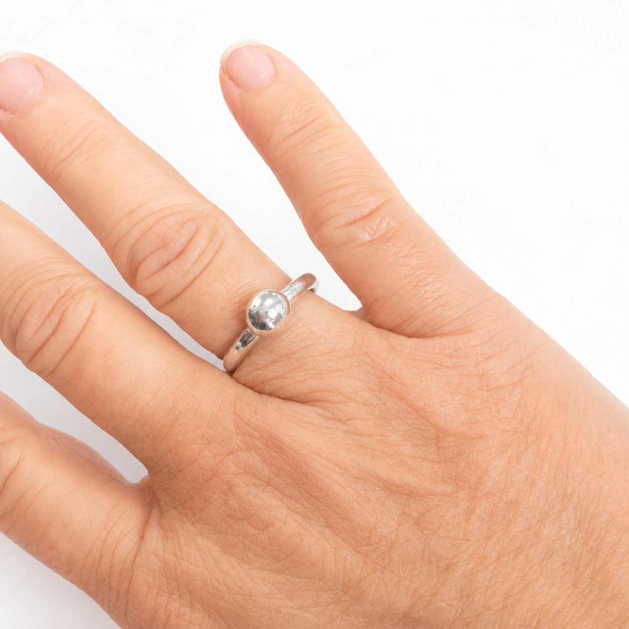 Sterling Silver Pebble Ring – Size 6.5