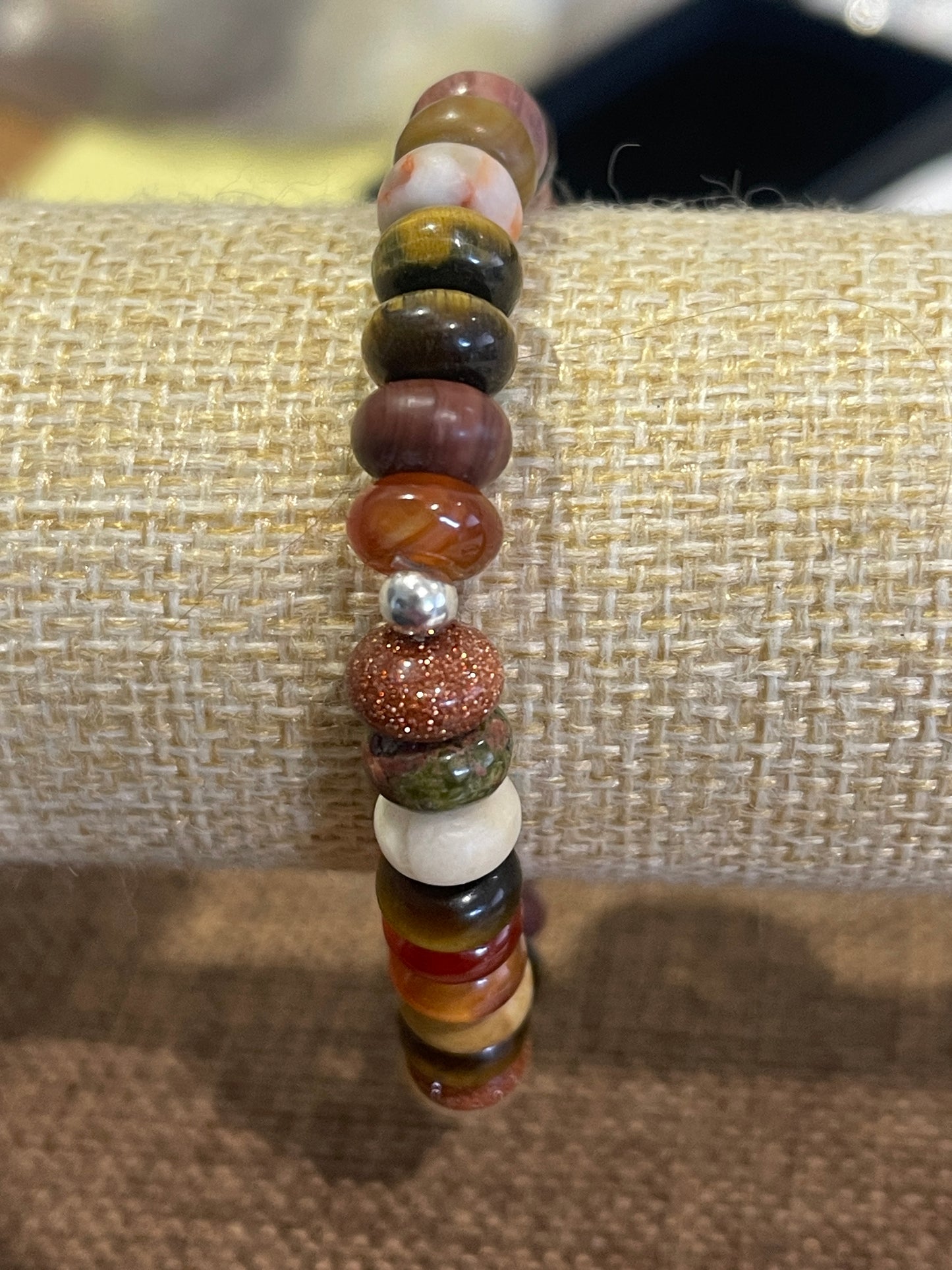 Earthbound Harmony – Brown Semi-Precious Gemstone Beaded Bracelet