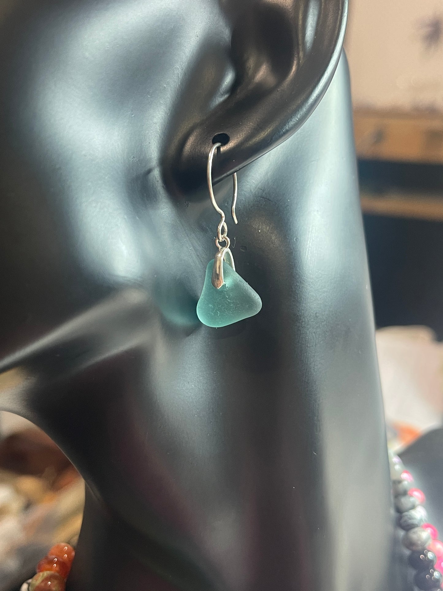 Ocean Breeze Earrings: Genuine Sea Glass in Organic Shapes on Sterling Silver