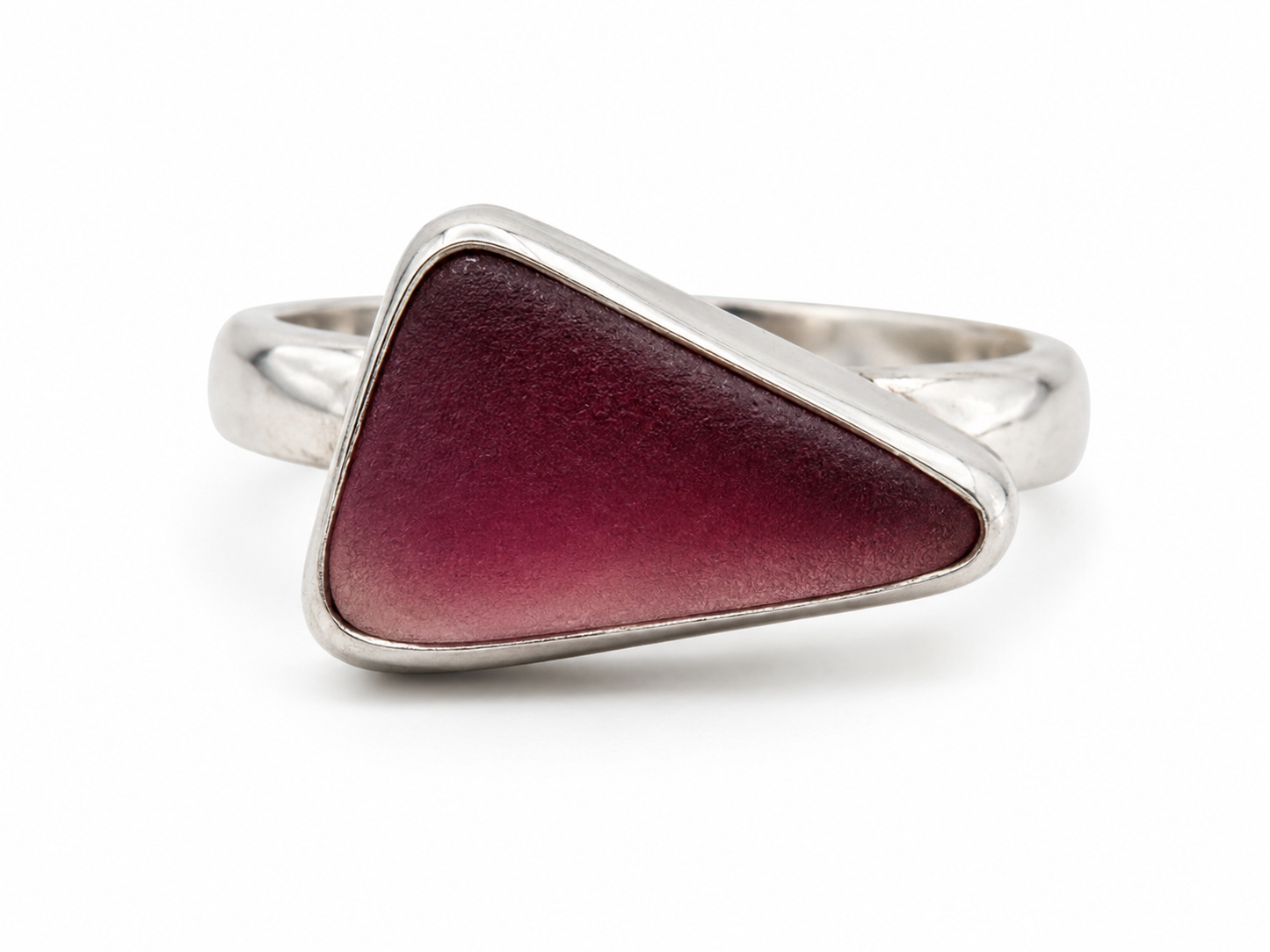 Plum Tide Sea Glass Ring – Sterling Silver | Size 8.5