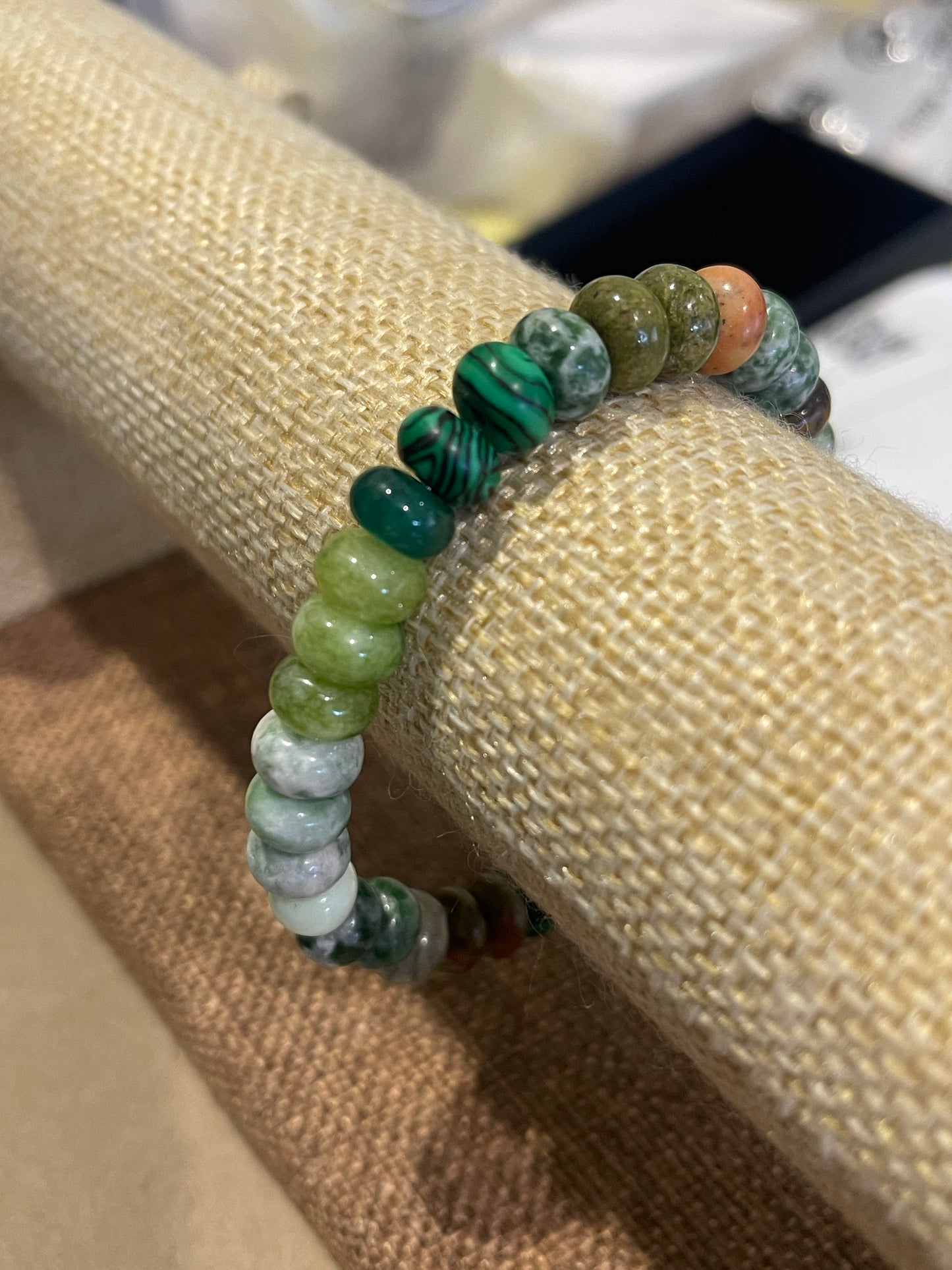 Seabed Serenity – Green and Brown Toned Semi Precious Beaded Bracelet