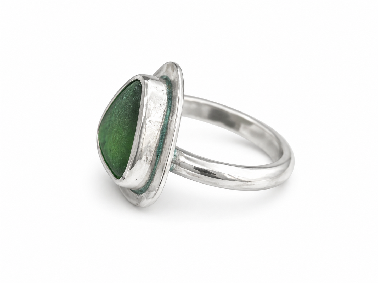 Forest Tide Sea Glass Ring – Sterling Silver | Size 4