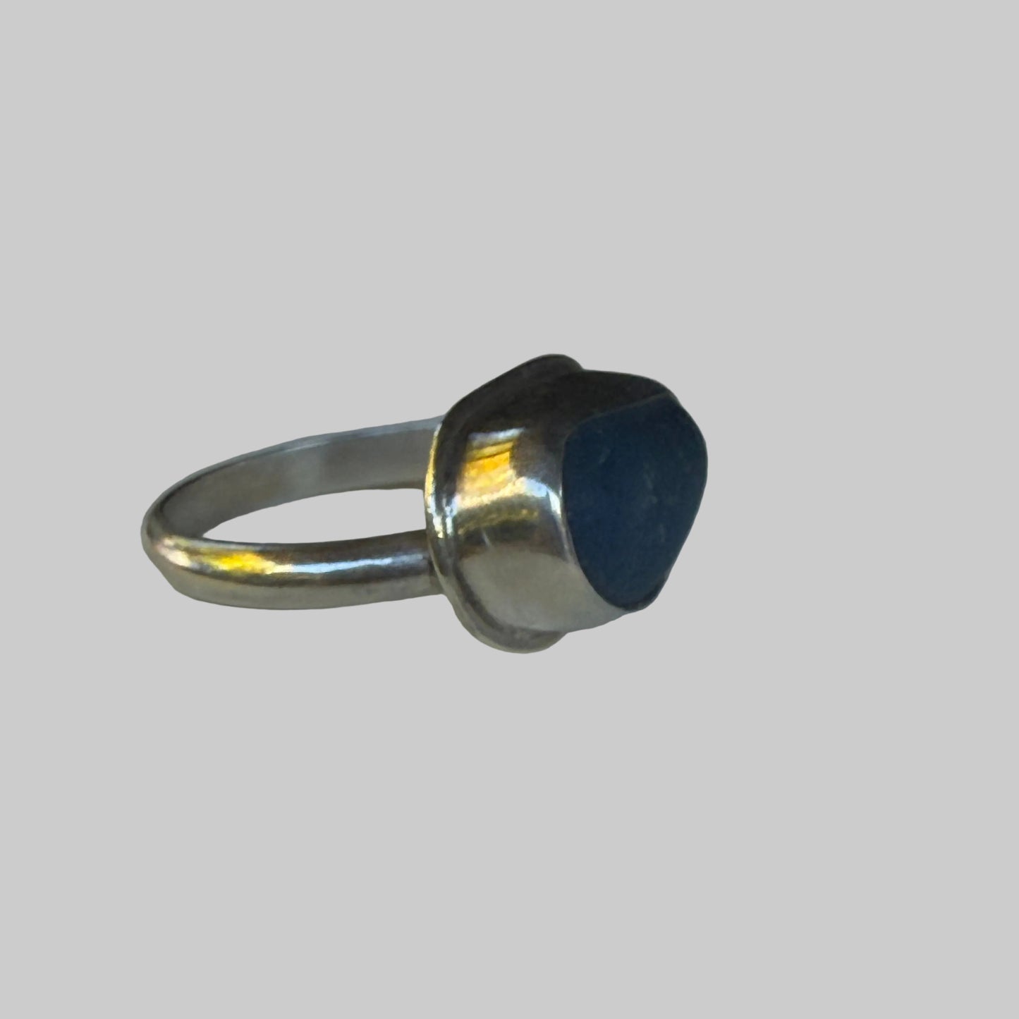 Cobalt Blue Sea Glass Ring – Size 8