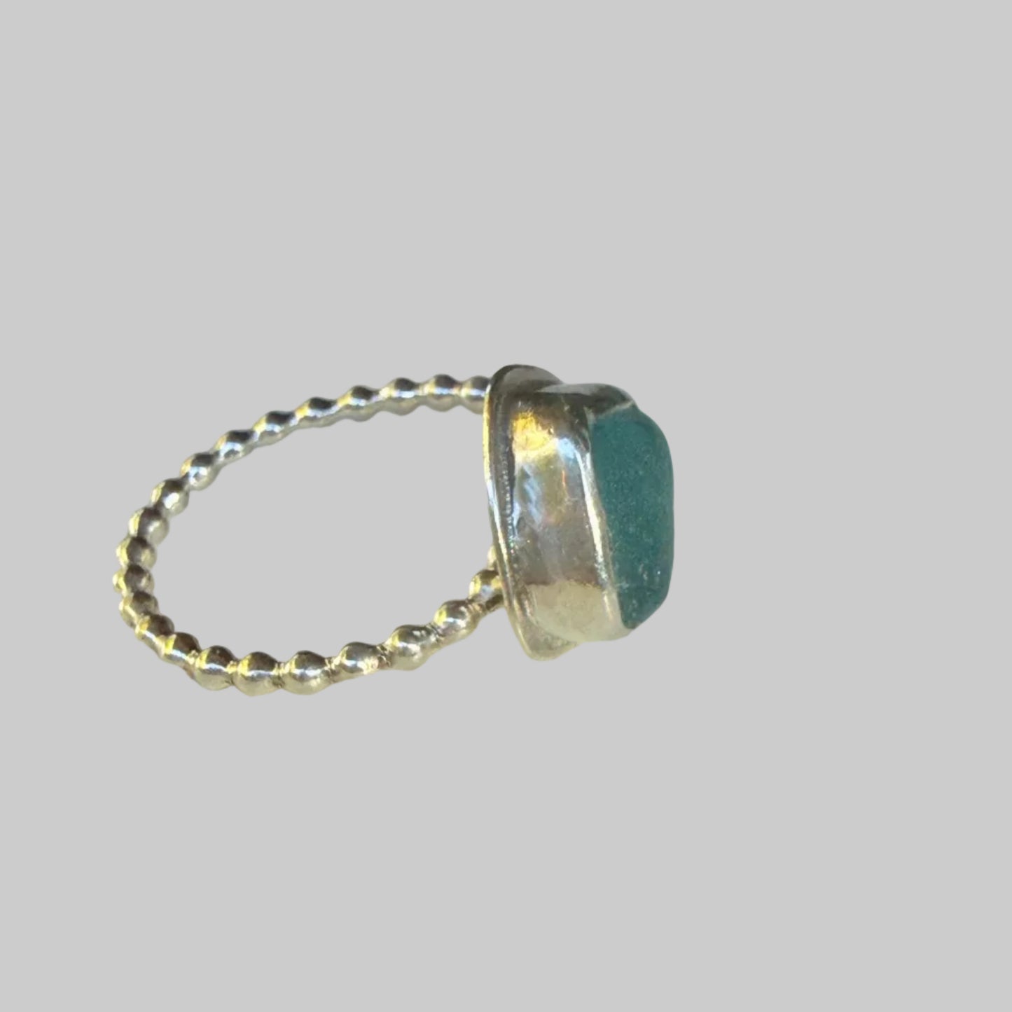 Deep Ocean Sea Glass Ring – Size 8