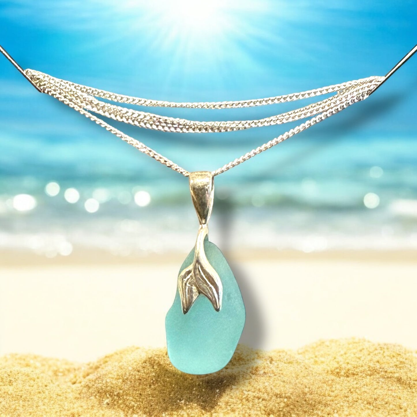 Mermaid’s Treasure: Sea Glass Pendant Necklace