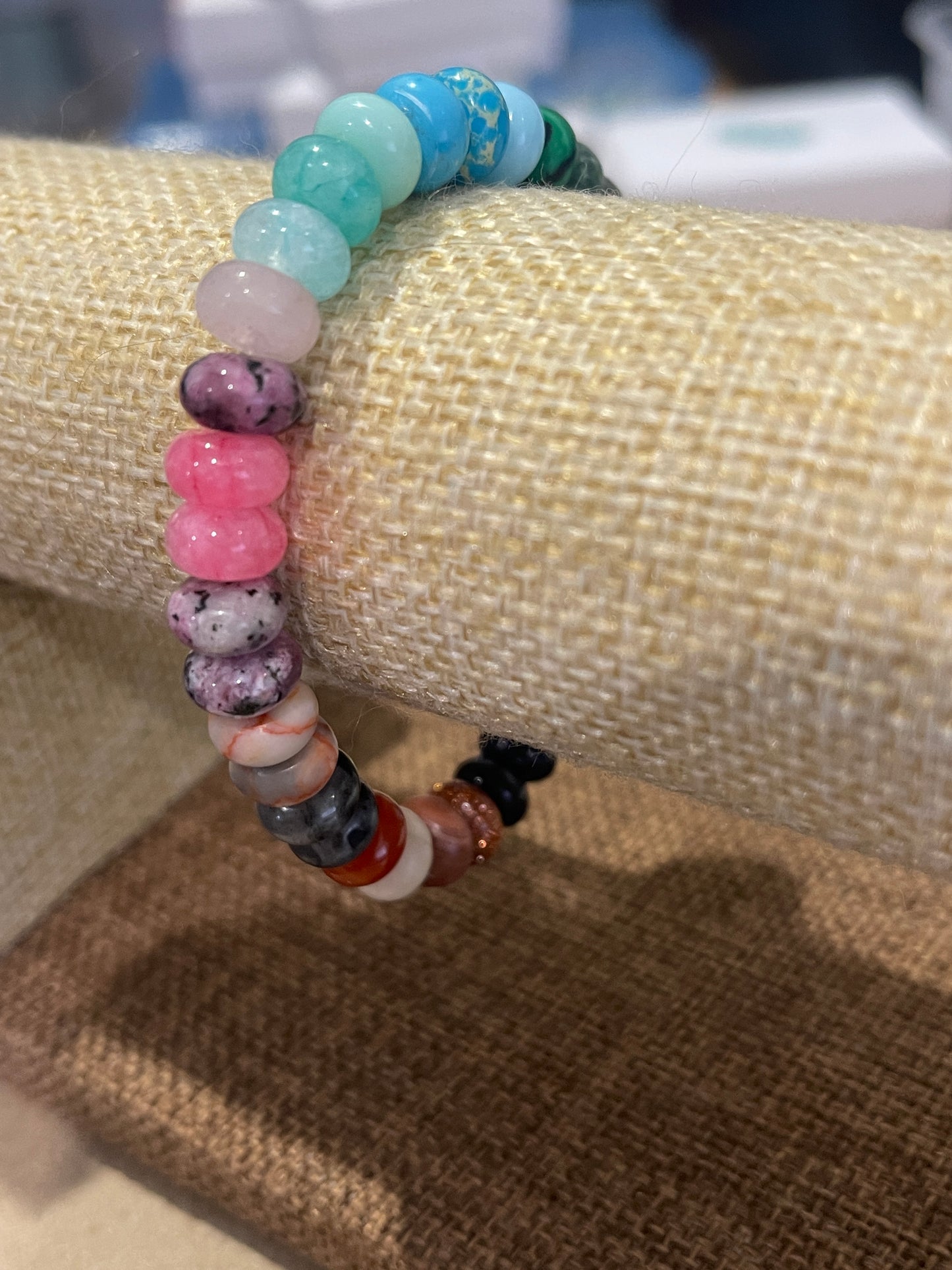 Coastal Kaleidoscope – Multicolored Semi-Precious Gemstone Beaded Bracelet