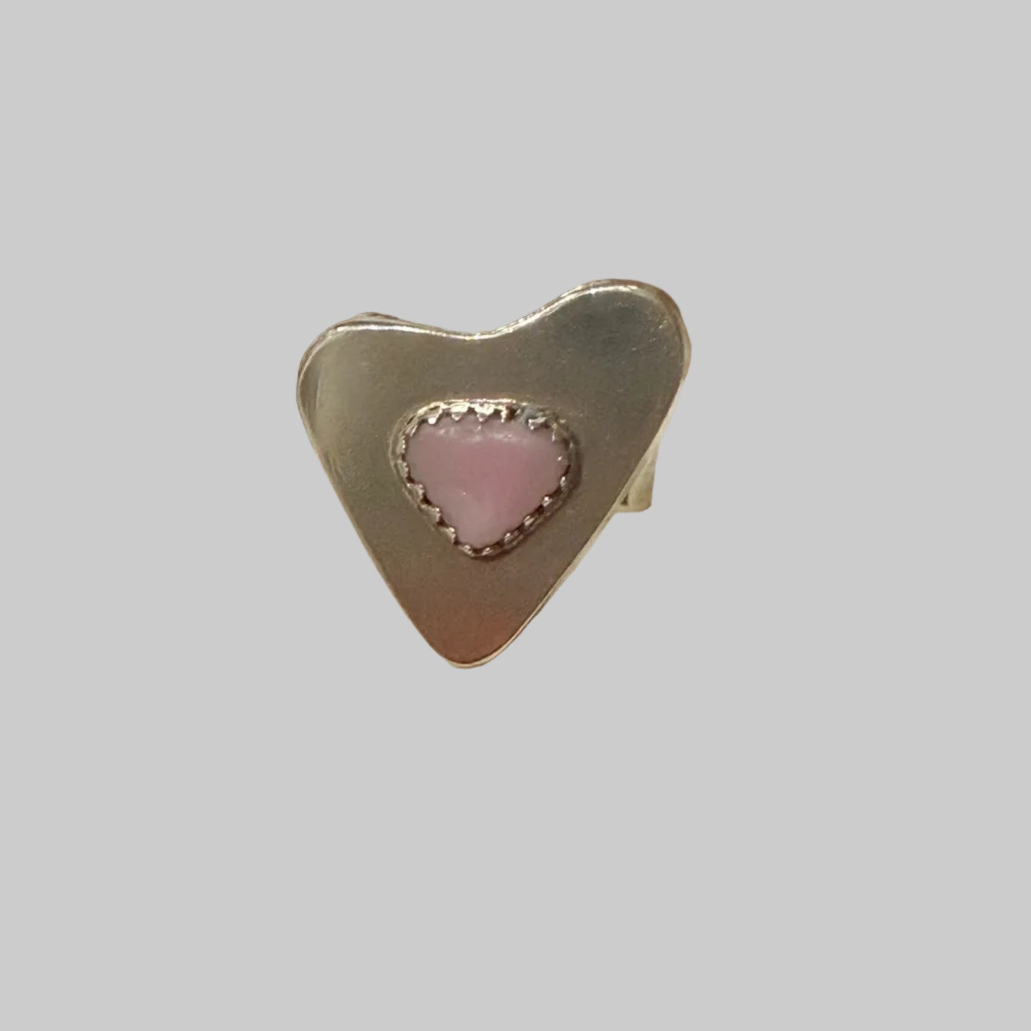 Pink Sea Glass Hollow Form Statement Ring – Size 6 | One of a Kind Sterling Silver