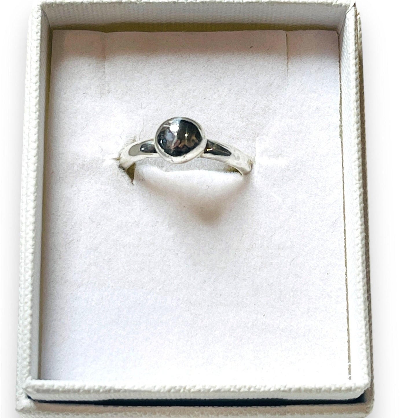 Sterling Simplicity: Handforged Silver Ball Ring – Size 6