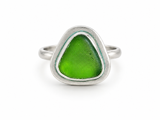Forest Tide Sea Glass Ring – Sterling Silver | Size 4