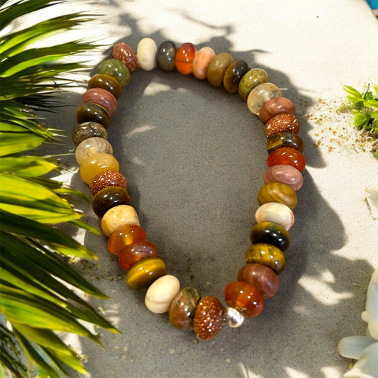 Earthbound Harmony – Brown Semi-Precious Gemstone Beaded Bracelet