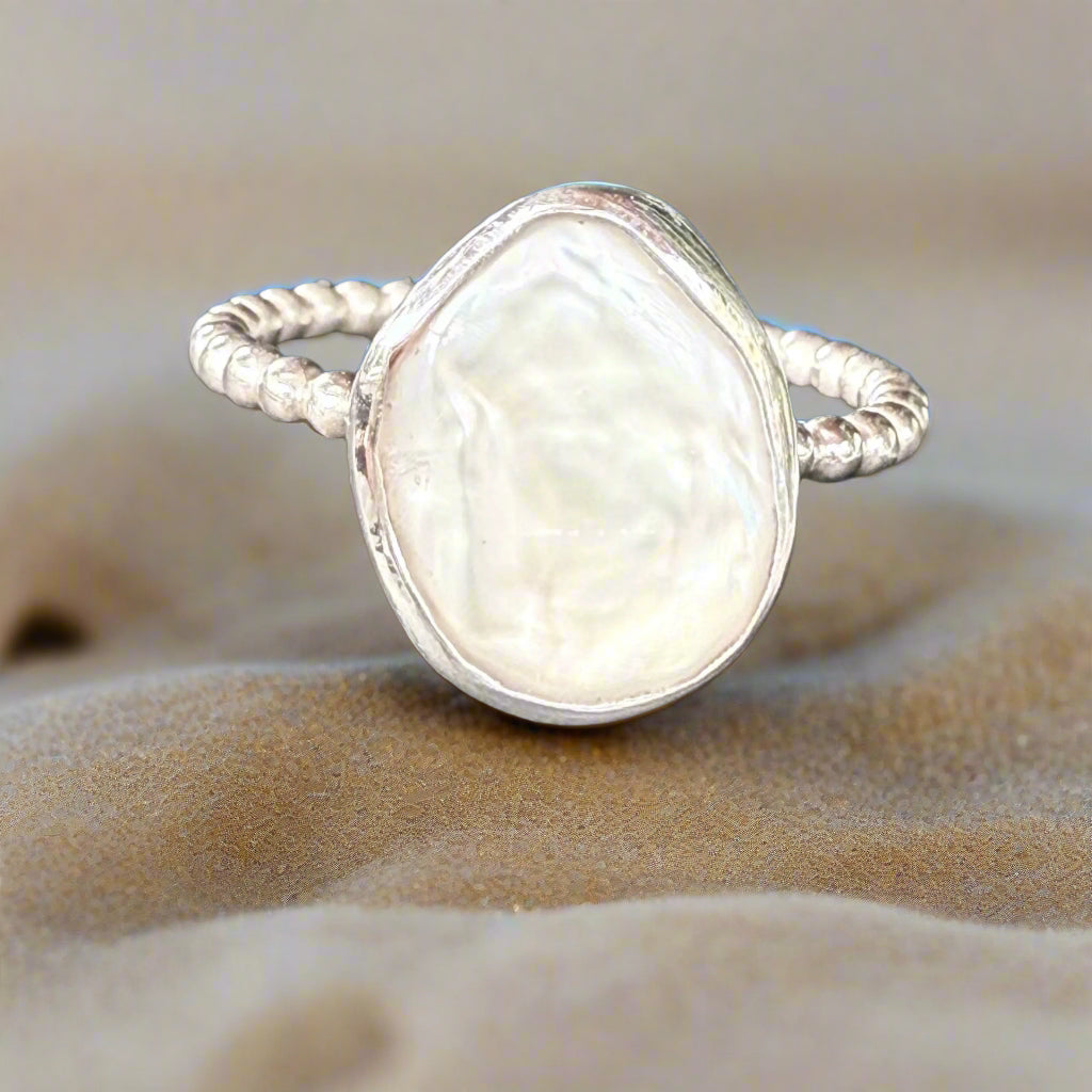 Luna Pearls: Sterling Silver Freshwater Pearl  Ring - Assorted styles