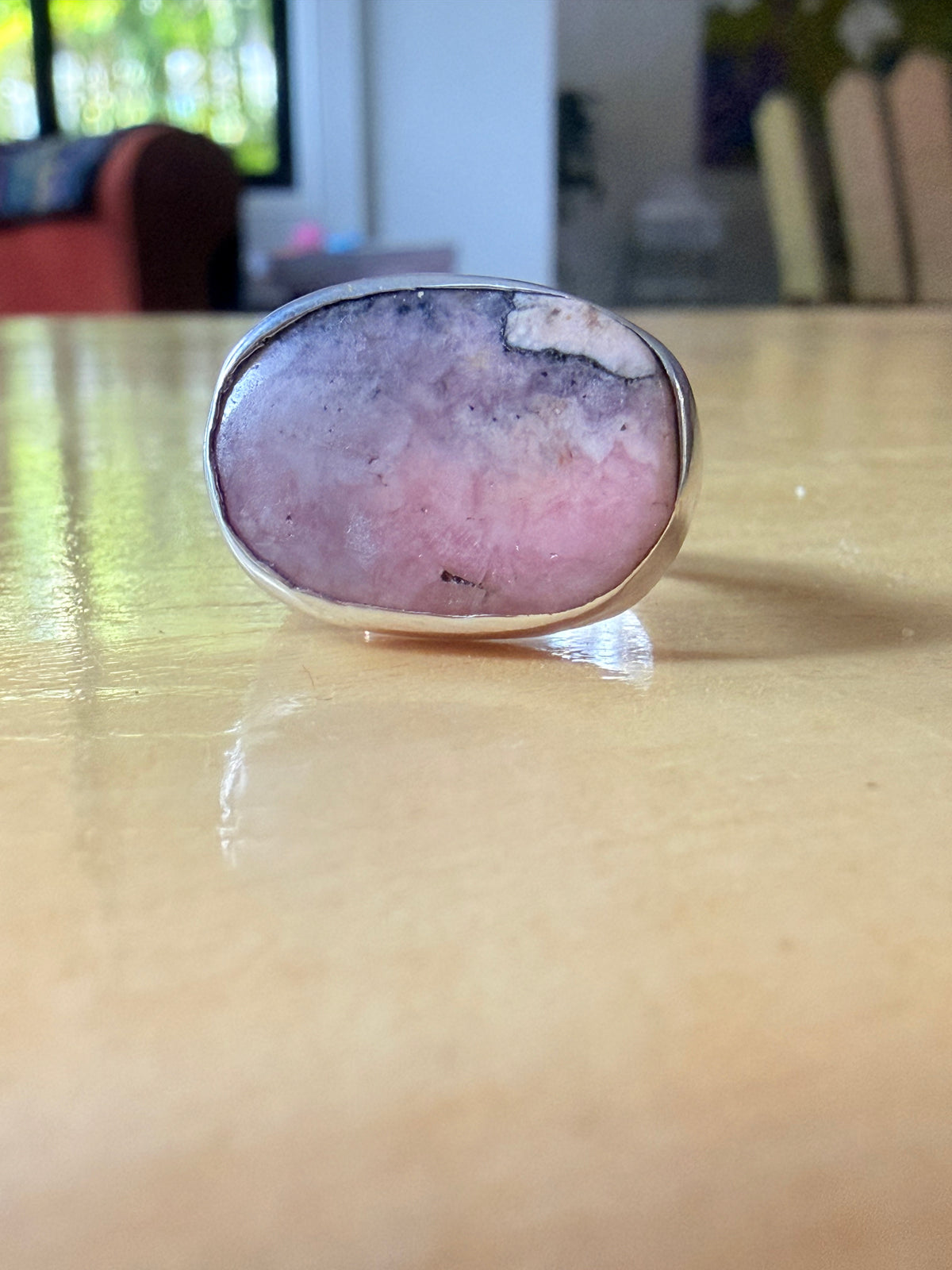 One-of-a-Kind Rhodochrosite Sterling Silver Ring size 7