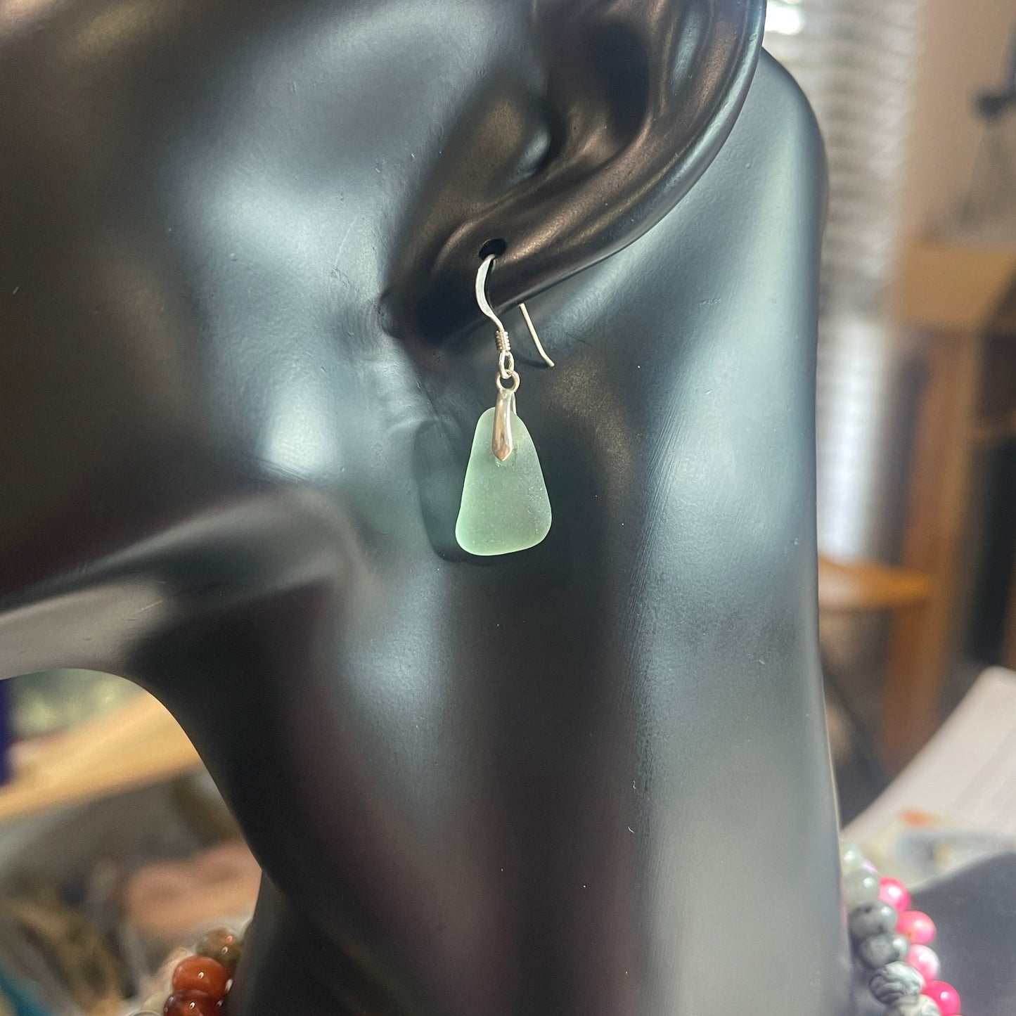 Ocean Breeze Earrings: Genuine Sea Glass in Organic Shapes on Sterling Silver